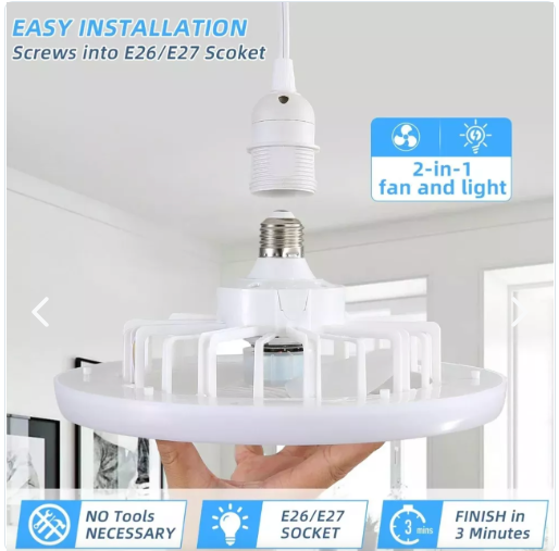 AMPOLLETA LED CON VENTILADOR DE TECHO