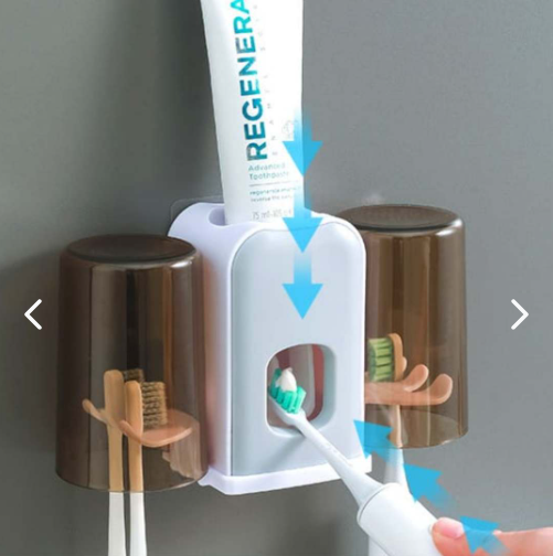 Dispensador De Pasta Dental Con 2 Vasos
