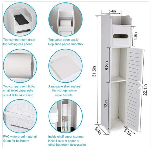 Estante De Baño Delgado Porta Papel